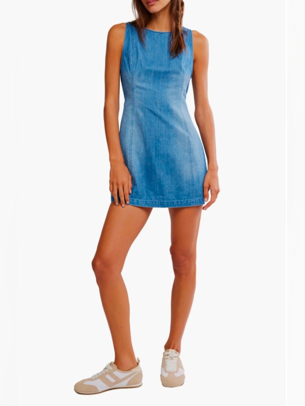 Free People Atlas Cutout Denim Minidress - Size S